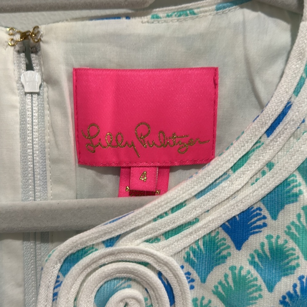NWT Lilly Pulitzer Gabby Stretch Shift Bondi Blue Scuba Doo 4 - Picture 4 of 5
